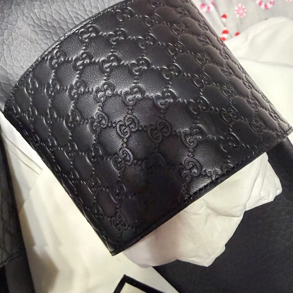 Gucci Embossed Black Slides
